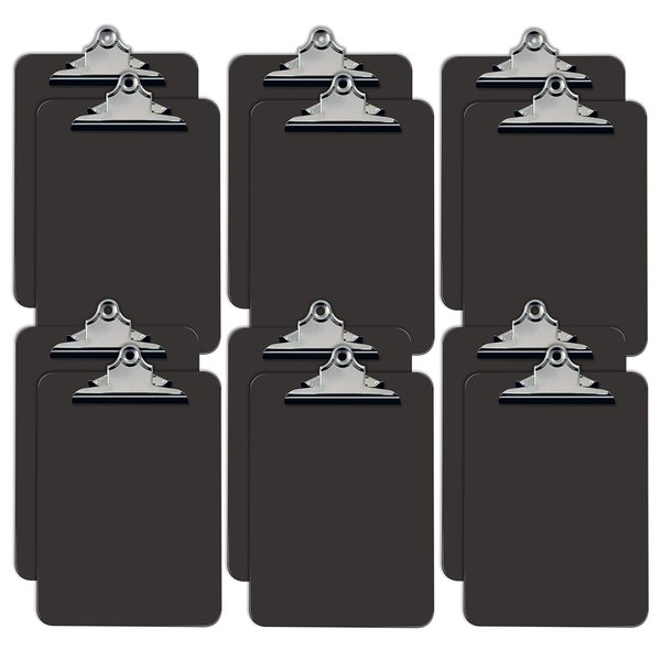 Better Office Products Plastic Clipboards, Durable, 12.5 x 9 Inch, Standard Metal Clip, Gray, 12PK 45123